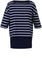 Navy & White Striped Layered Top