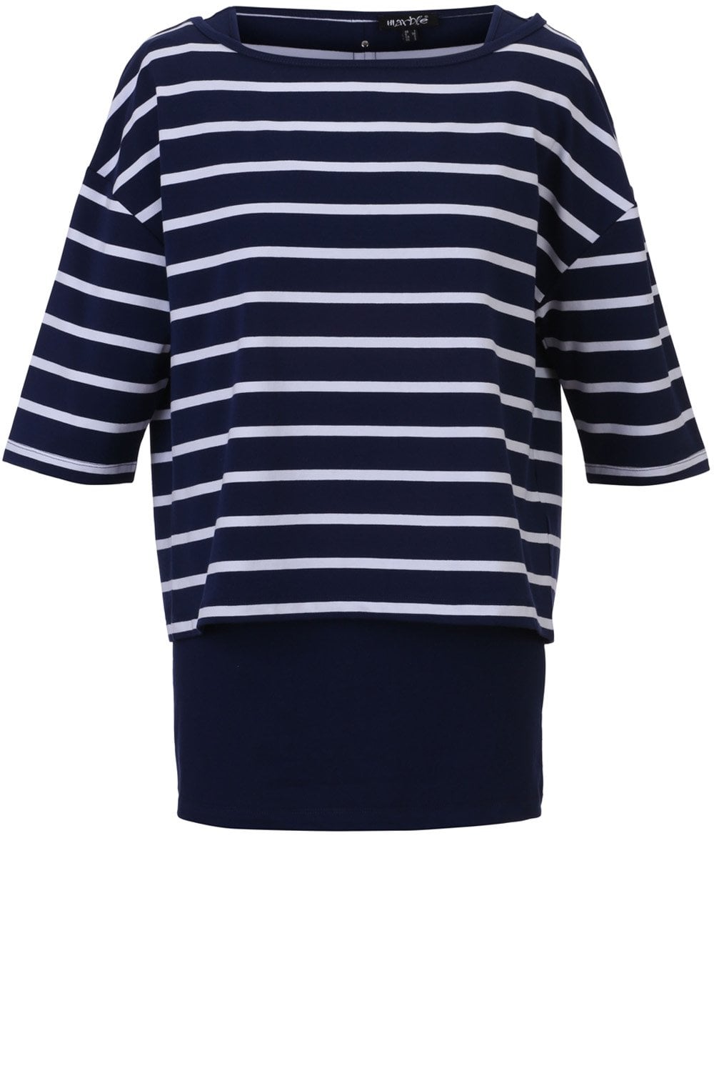 Navy & White Striped Layered Top