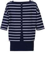 Navy & White Striped Layered Top
