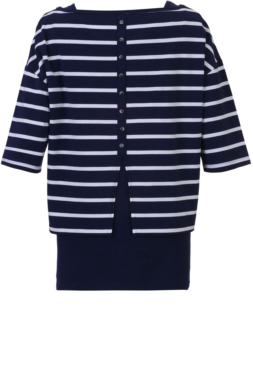 Navy & White Striped Layered Top