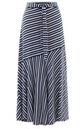 Navy & White Striped Skirt