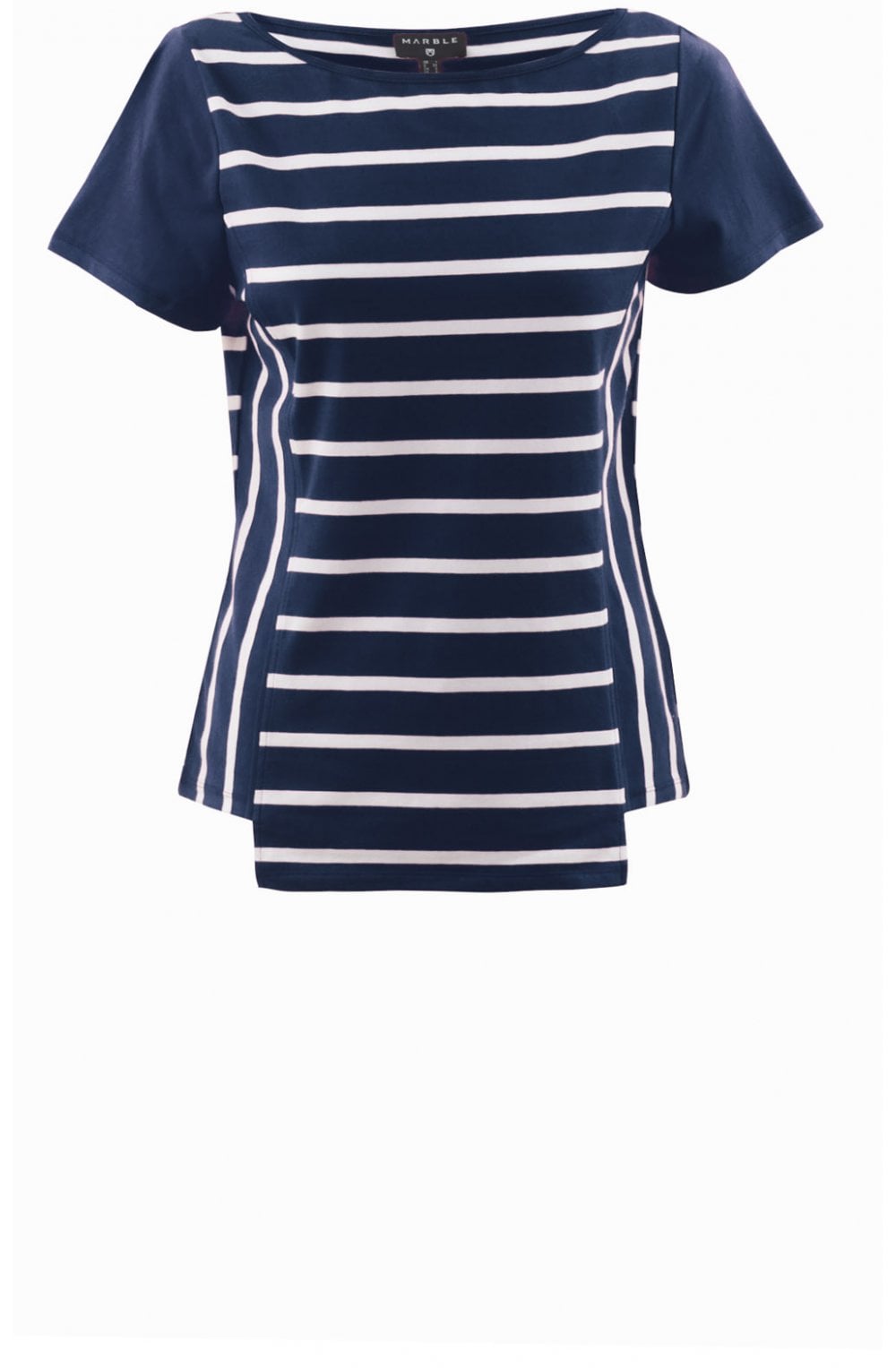Navy & White Striped T Shirt