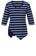 Navy & White Striped Top