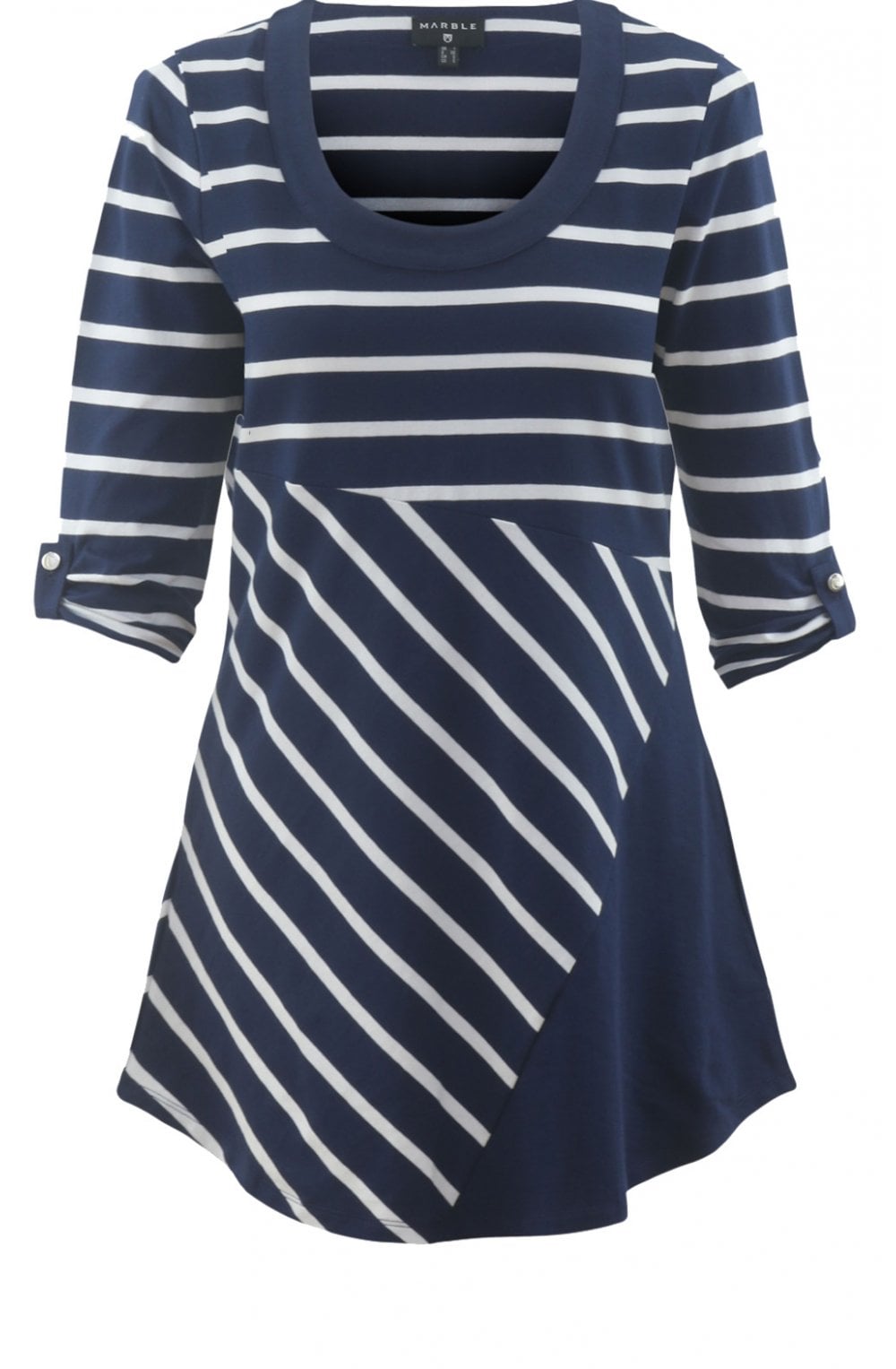 Navy & White Striped Tunic