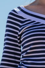 Navy Wide V Neck Sweater