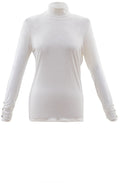 Off White Jersey Polo Neck Top