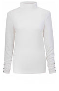 Off White Jersey Roll Neck Top