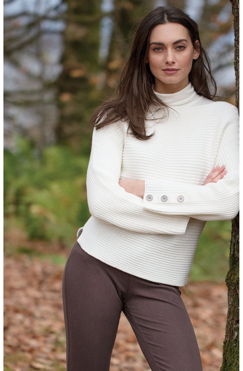 Off White Ribbed Knit Jumper