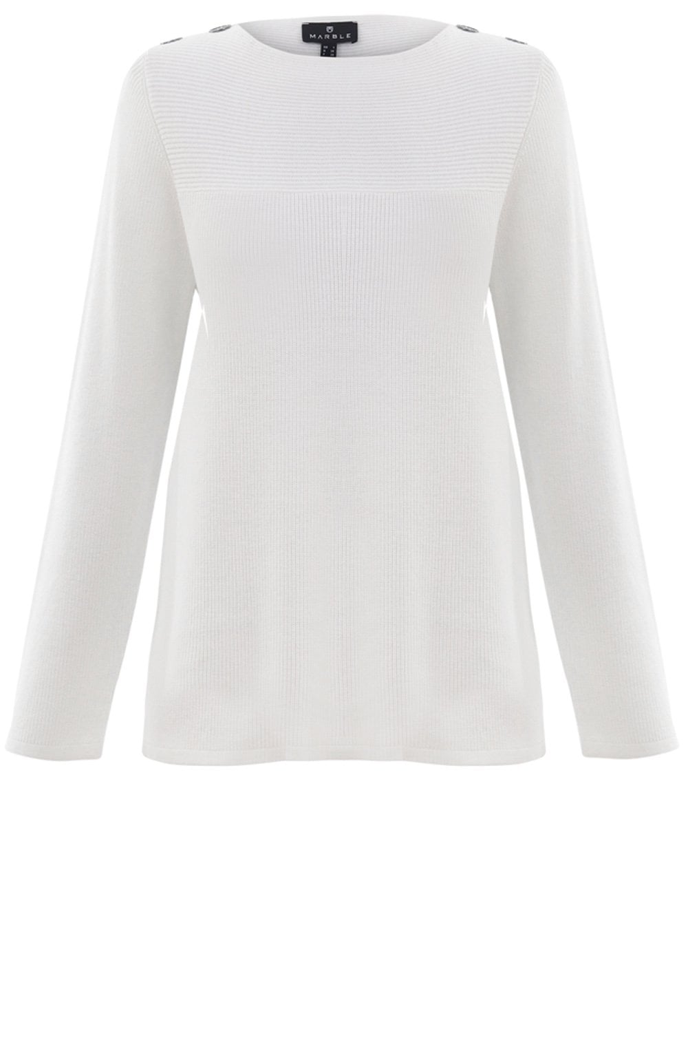 Off White Ribbed Knit Jumper