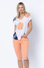 Orange And Navy Fine Knit Top