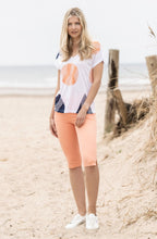 Orange And Navy Fine Knit Top