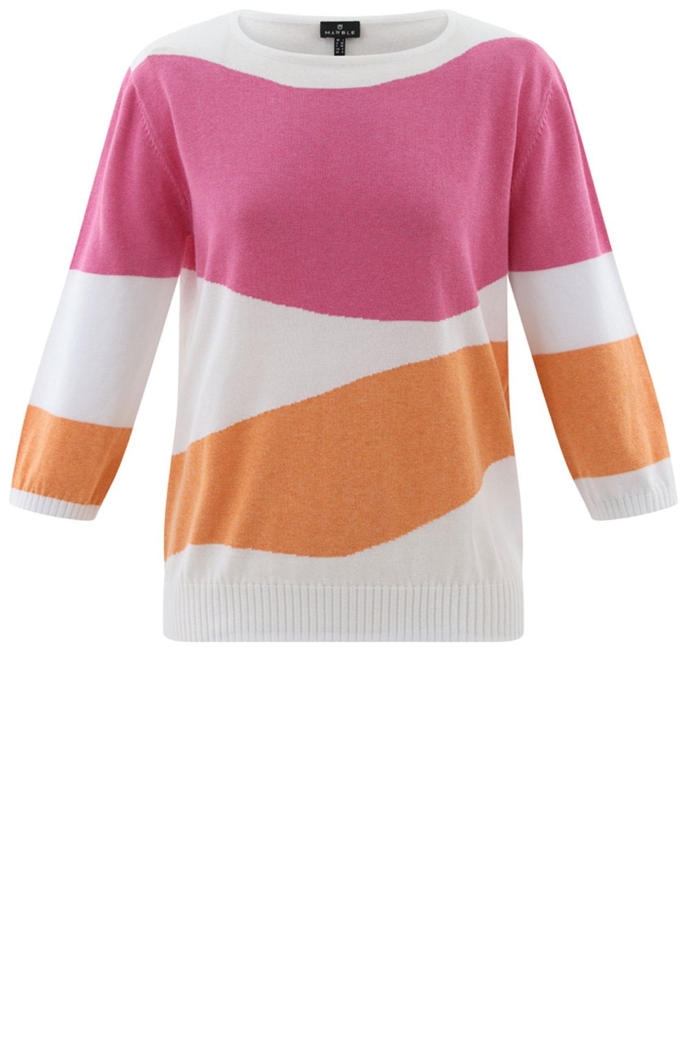 Orange and Pink Abstract Stripe Relaxed Jumper