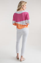 Orange and Pink Abstract Stripe Relaxed Jumper