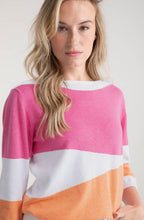 Orange and Pink Abstract Stripe Relaxed Jumper