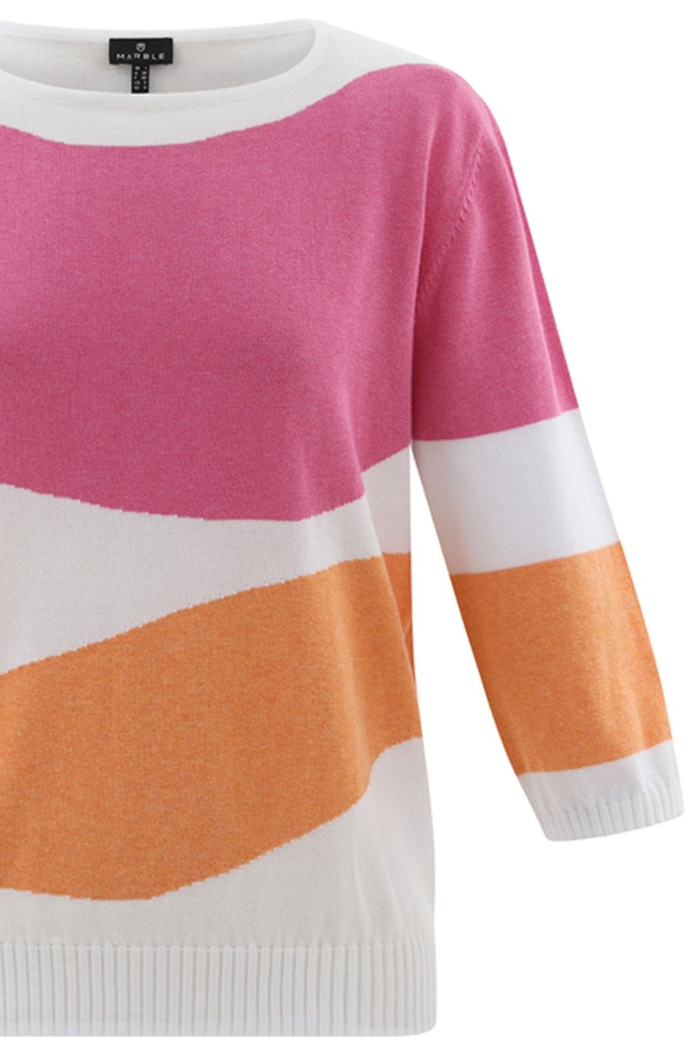 Orange and Pink Abstract Stripe Relaxed Jumper