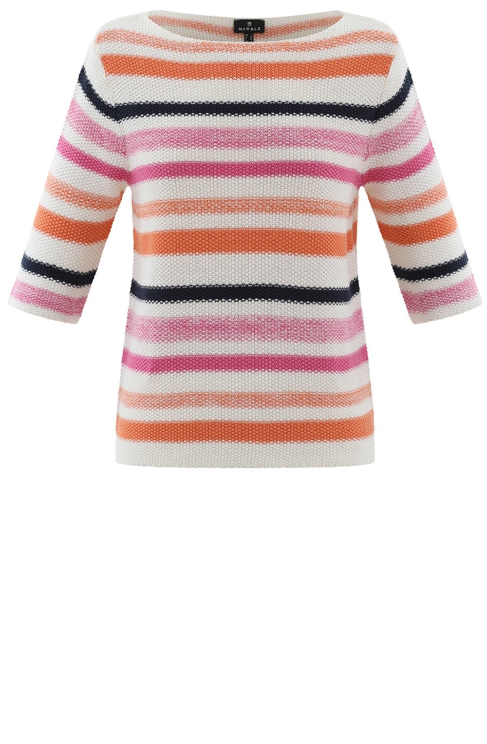 Orange and Pink Woven Striped Jumper