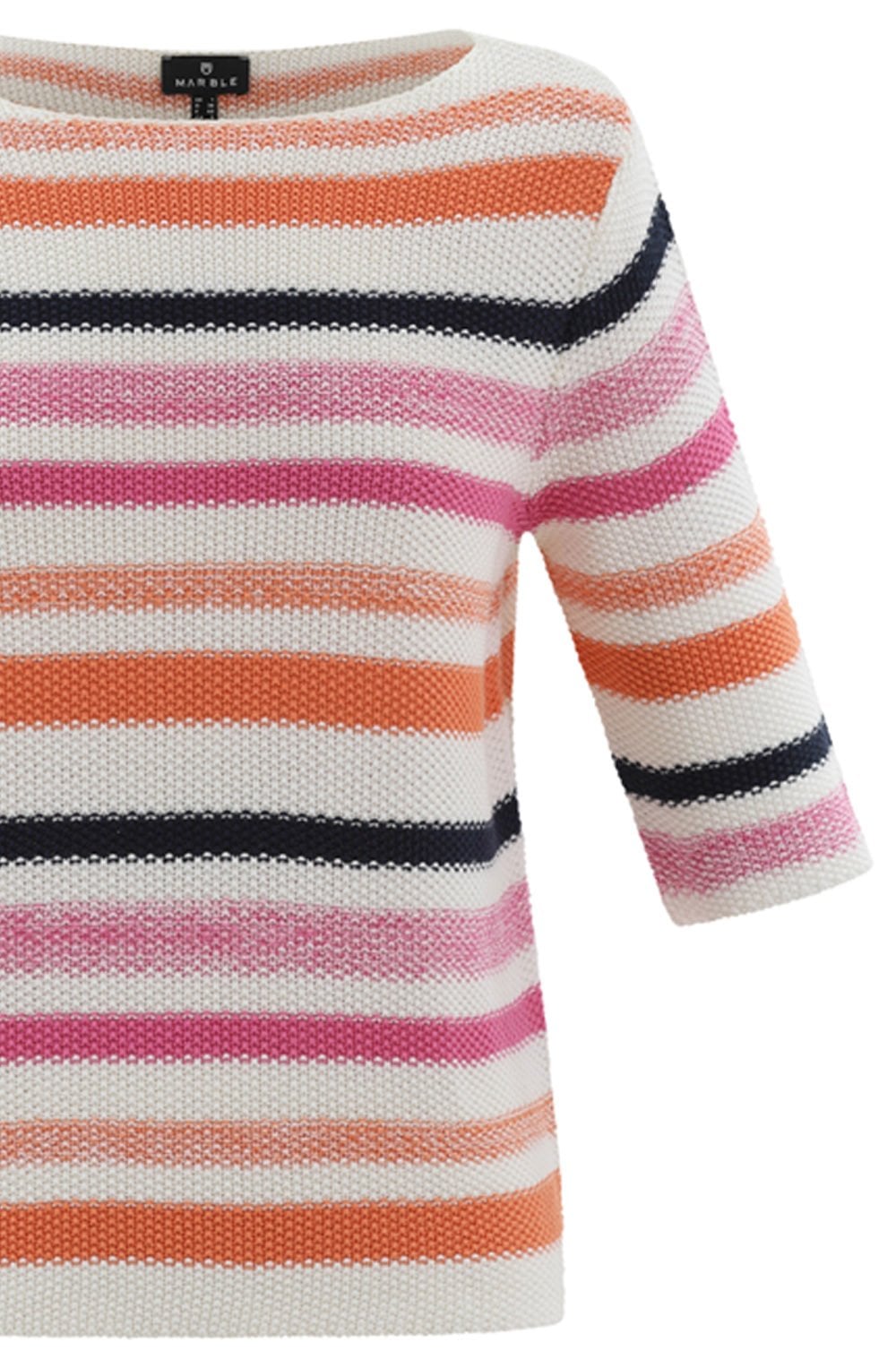 Orange and Pink Woven Striped Jumper