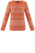 Orange and White Patterned Stitch Jumper