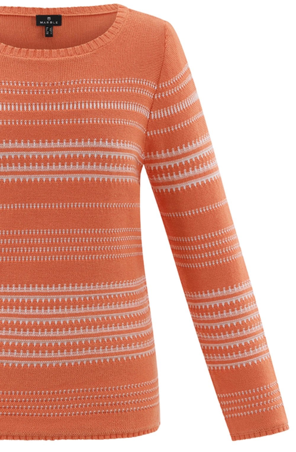 Orange and White Patterned Stitch Jumper