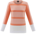 Orange Colour Block and Pin Stripe Jumper
