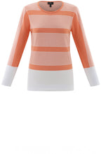 Orange Colour Block and Pin Stripe Jumper