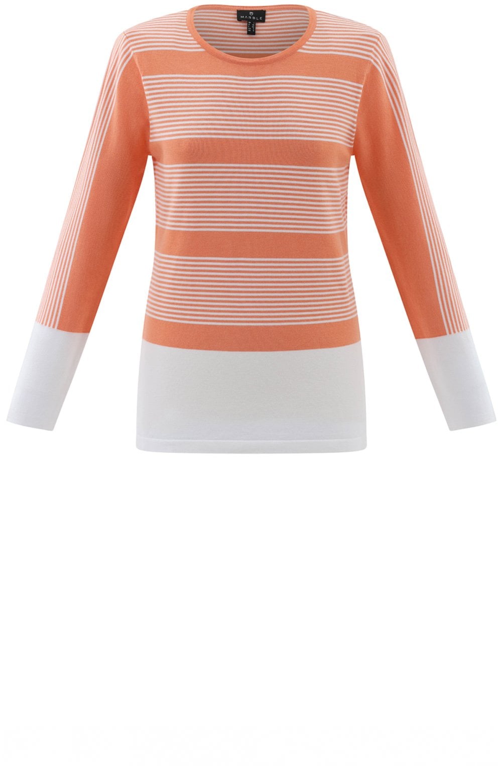 Orange Colour Block and Pin Stripe Jumper