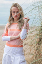 Orange Colour Block and Pin Stripe Jumper