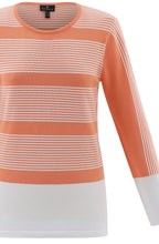 Orange Colour Block and Pin Stripe Jumper