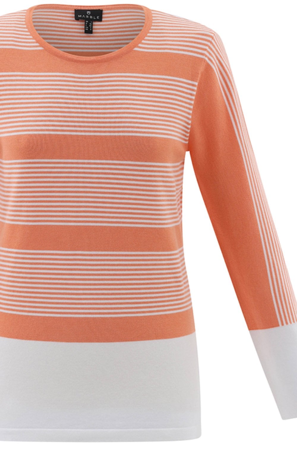 Orange Colour Block and Pin Stripe Jumper