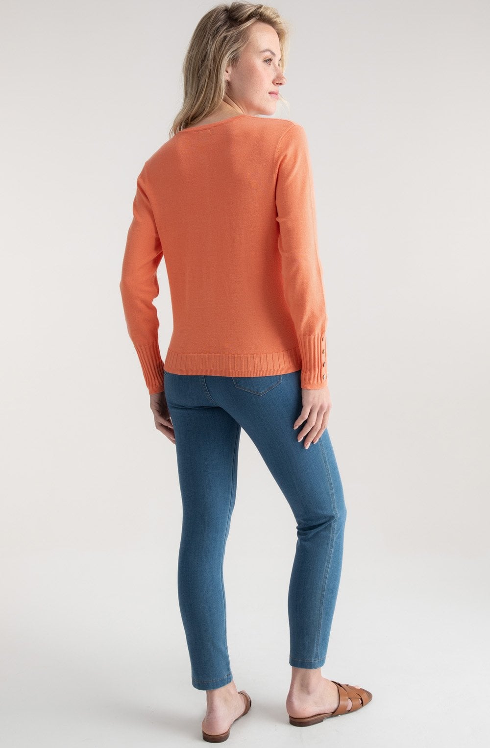 Orange Fine Knit Cardigan