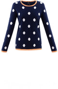 Orange & Navy Spot Print Jumper