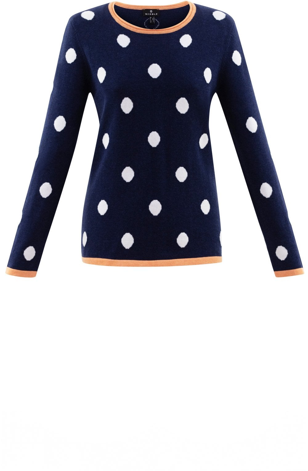 Orange & Navy Spot Print Jumper