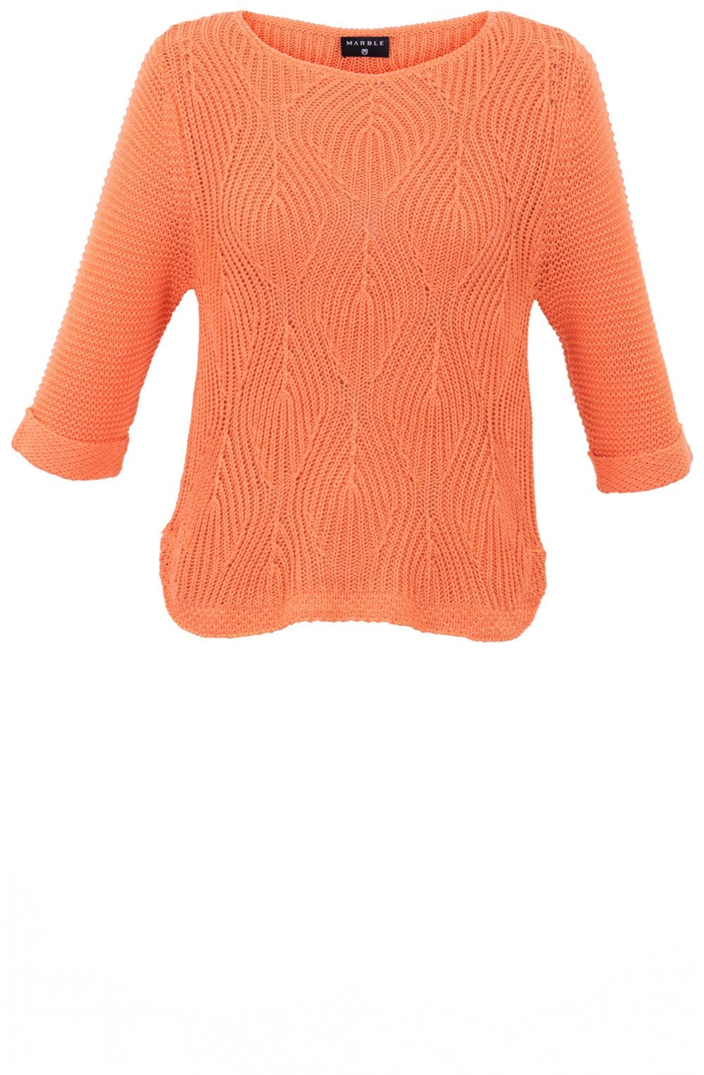 Orange Open Knit Pullover