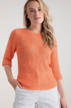 Orange Open Knit Pullover