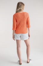 Orange Open Knit Pullover