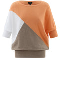 Orange Oversized Batwing Short Sleeve Jumper