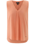 Orange Pleated Vest Top