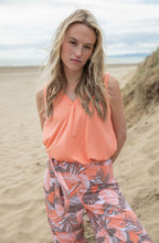 Orange Pleated Vest Top