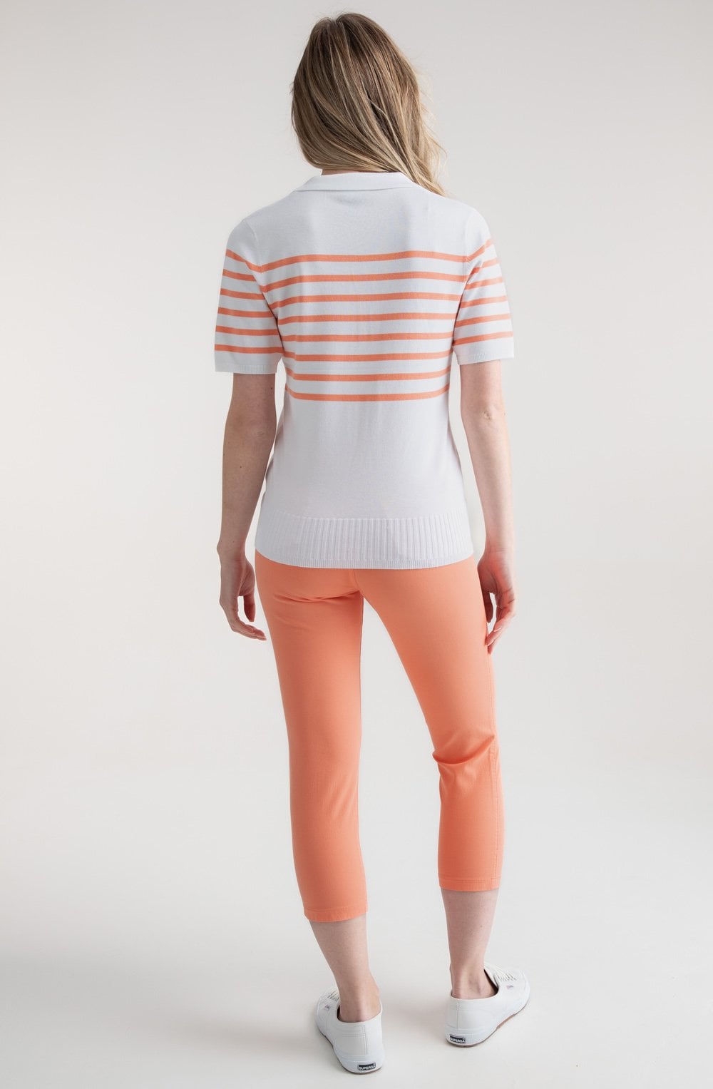 Orange Short Sleeved Collared Jumper