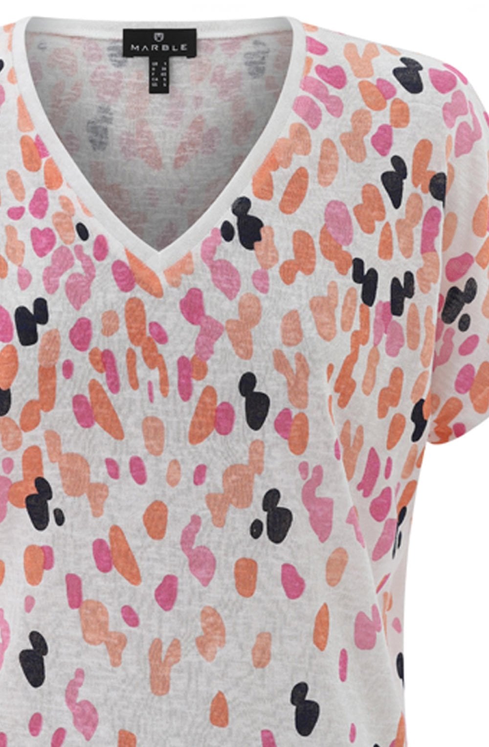Orange Speckle Fine Knit Semi Sheer Top