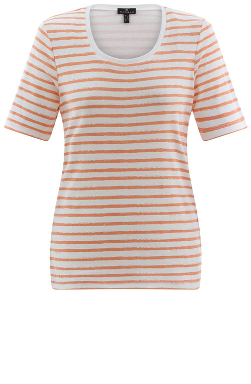 Orange Striped Classic T Shirt