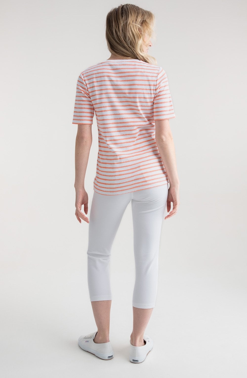 Orange Striped Classic T Shirt