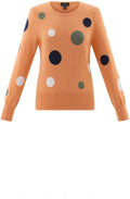 Orange Toffee Brown and Navy Spotted Jumper