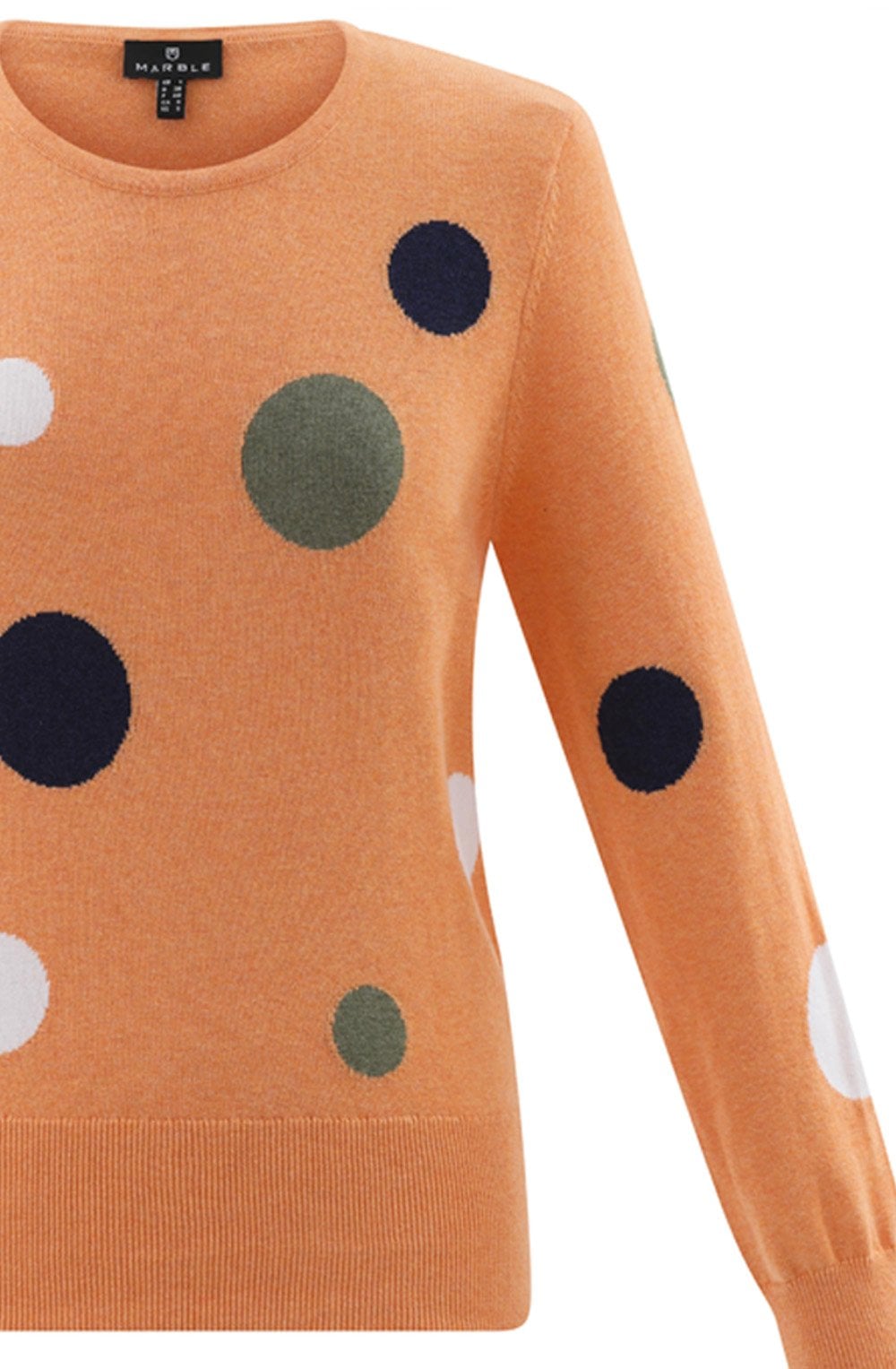 Orange Toffee Brown and Navy Spotted Jumper