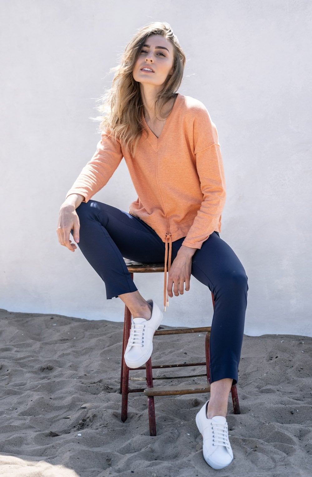 Orange V Neck Jumper