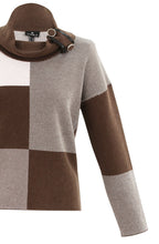 Pale Pink Block Print Jumper with Cowl Neck