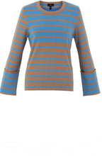 Pale Tobacco and Blue Oversized Cuff Jumper