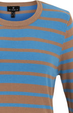 Pale Tobacco and Blue Oversized Cuff Jumper