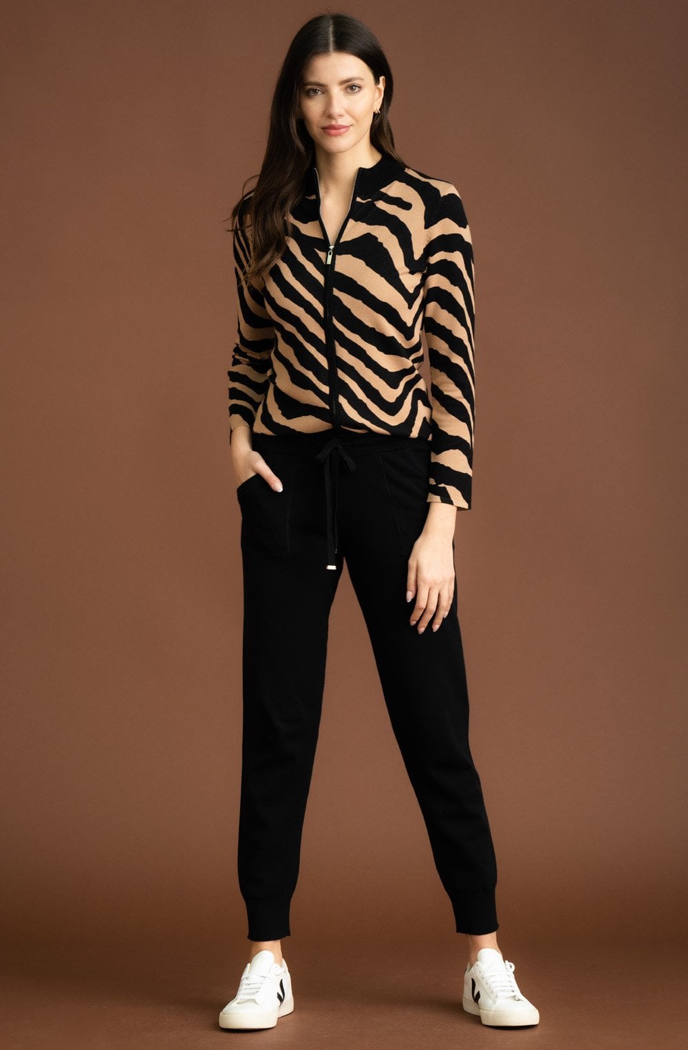 Pale Tobacco Animal Print Cardigan