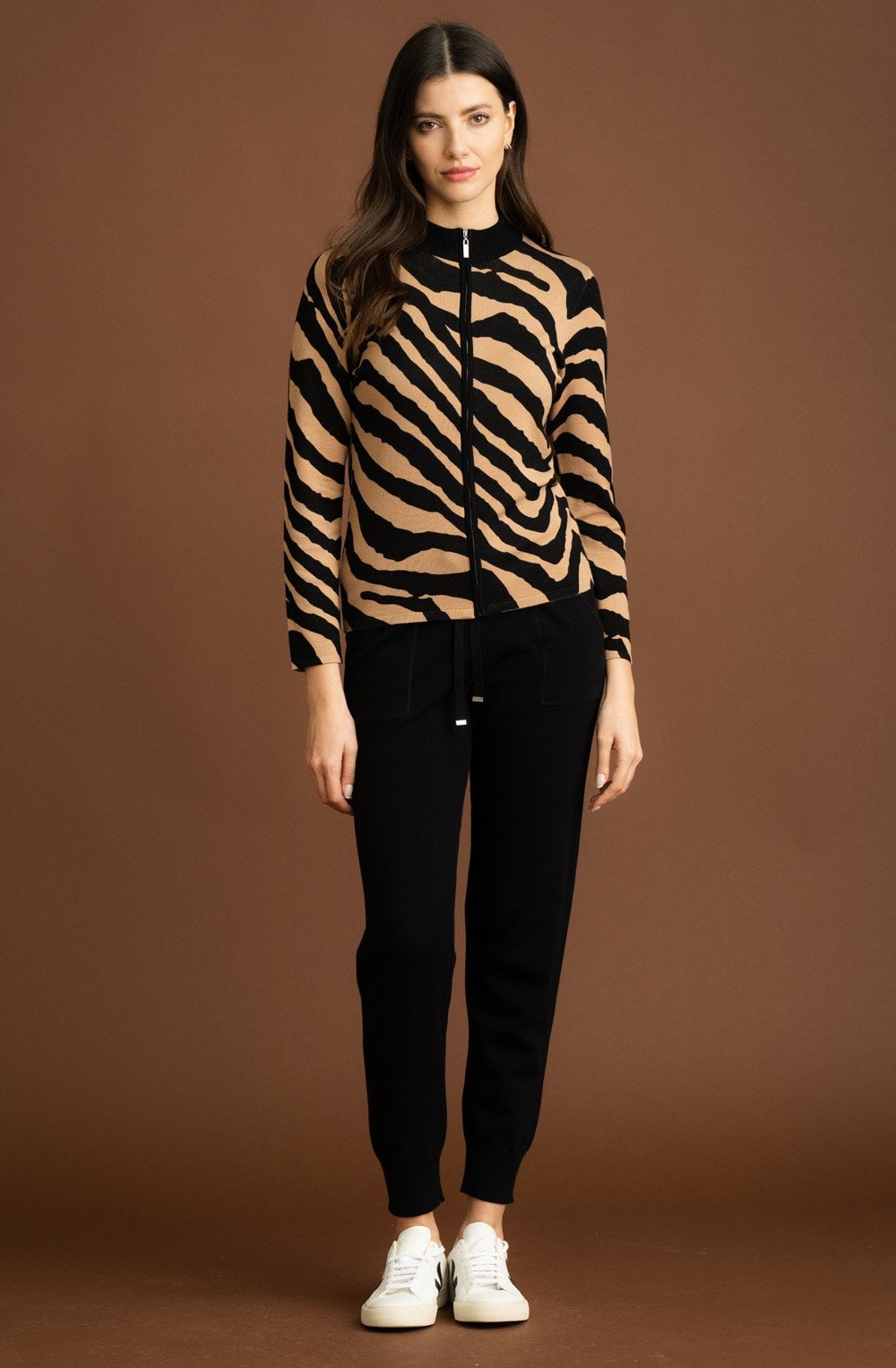 Pale Tobacco Animal Print Cardigan